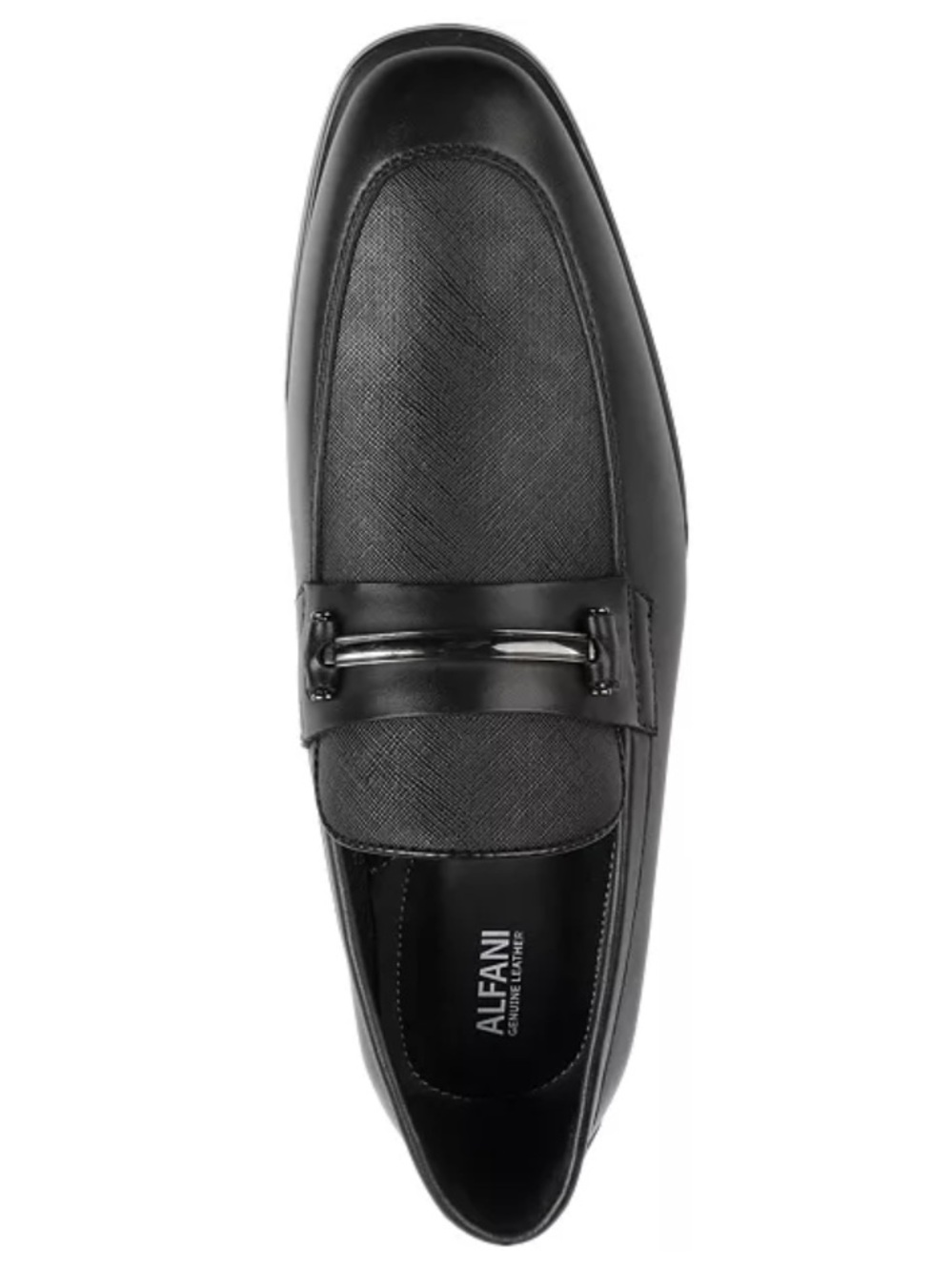 Alfani Black Textured Leather Bit Loafer